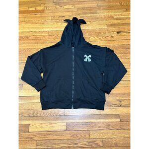 Niepce Streetwear Industrial Hoodie Mens Full Zip Sweatshirt Black Sz Medium NWT